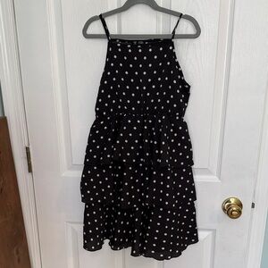 Black Polka Dot Tiered Dress
